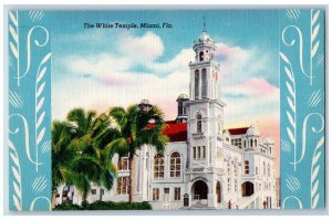 Miami Florida FL Postcard The White Temple Building Exterior c1940's Vintage
