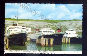 f2258 - Channel Ferries - Maid of Kent/Compiegne/Lord Warden at Dover - postcard