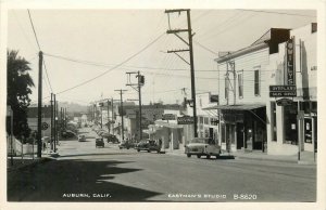 Postcard RPPC 1950s California Placer Auburn Street Scene Autos Eastman 23-13135