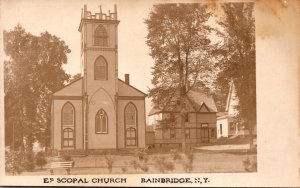 New York Bainbridge Episcopal Church Real Photo