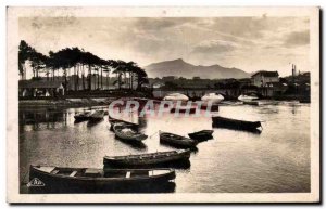 Old Postcard St Jean de Luz La Riviere l & # 39Uxain and Rhune