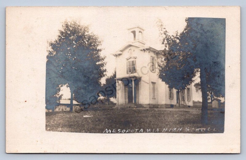 J87/ Mesopotamia Ohio RPPC Postcard c1910 Trumbull High School  601