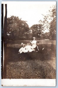 1910's RPPC FAMILY in DRUID HILL PARK BALTIMORE ANTIQUE REAL PHOTO POSTCARD