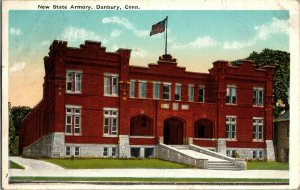 New State Armory, Danbury CT Vintage Postcard I74