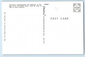 c1960 Lewes Delaware Vintage Postcard Monument Spot First Dutch Colony De Vries