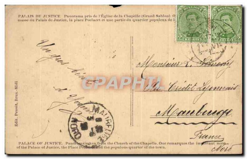 Old Postcard Brussels Courthouse Panorama