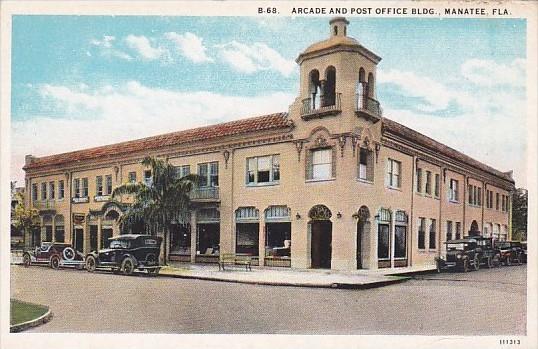 Arcade and Post Office Building Manatee Florida Curteich