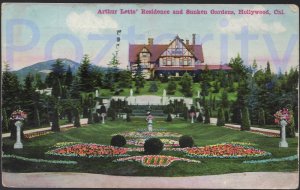 ARTHUR LETT'S RESIDENCE AND SUNKEN GARDENS 1915  HOLKLYWOOD CALIFORNIA