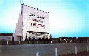 Lakeland IN Drive-In Movie Theatre Outdoors, Postcard