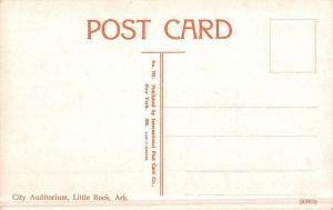 Little Rock Arkansas City Auditorium Street View Antique Postcard K51149