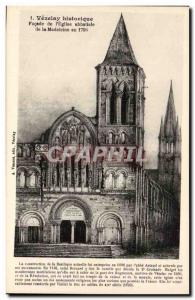Old Postcard Vezelay Facade of the Abbey & # 39eglise Madeleine in 1796