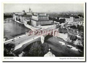 Postcard Modern Isarpartie Muenchen mit Deutschen Museum