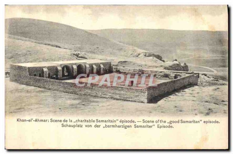 Postcard Old Khan el Ahmar Scene of the charitable Samaritan episode