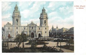 LA CATHEDRAL LIMA PERU POSTCARD (c. 1910) ***