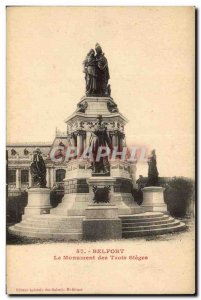 Belfort Old Postcard Monument of three seats