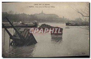 Postcard Old Crue of the Seine Paris View taken in the Pont d'Alma