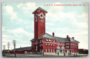 Railroad Station~C & NW Passenger Station Sioux City Iowa~Vintage Postcard