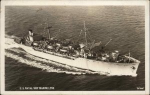 Vancouver Washington WA USNS Marine Lynx Battleship Real Photo Vintage Postcard