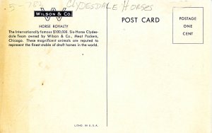 Six-Horse Hitch of Clydesdales - Wilson & Co. Meat Packers