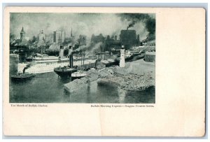 c1905 The Mouth of Buffalo Harbor Steamer Ship Boat Buffalo New York NY Postcard