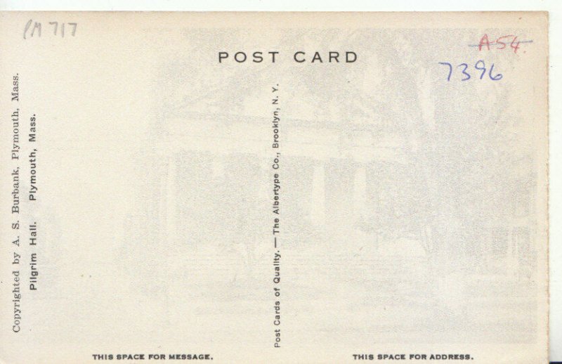 America Postcard - Pilgrim Hall - Plymouth - Massachusetts - TZ11313