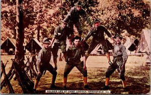 Postcard Soldier Life at Camp Lincoln in Springfield, Illinois
