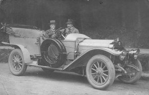 RPPC TOMAS MASARYK CZECHOSLOVAKIA CLASSIC CAR AUSTRIA REAL PHOTO POSTCARD 1911