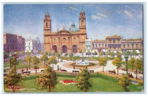 c1910 Construction Plaza Montivideo Uruguay RMSP Oilette Tuck Art Postcard