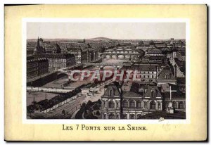 Old Postcard Paris The 7 Bridges on the Seine