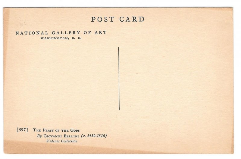 Giovanni Bellini Painting Feast of the Gods National Gallery of Art DC Postcard