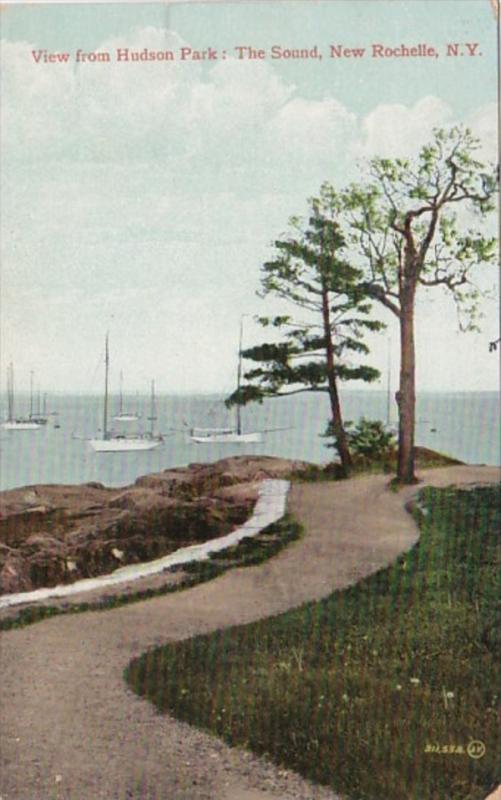 New York New Rochelle The Sound View From Hudson Park 1909