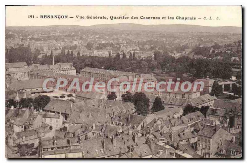Old Postcard Besancon Vue Generale Quarter Of Fire And Chaprais