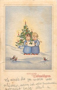 Holidays & celebrations friendship greeting drawn childrens angel Christmas bird