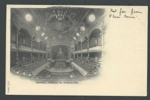 Ca 1897 Geneva Switzerland Interior Of Victoria Hall UDB Unposted