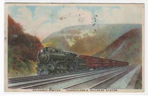 Broadway Limited Pennsylvania Railroad 1923 postcard