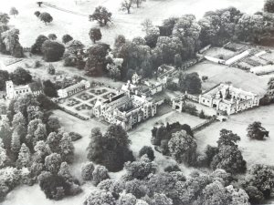 Aerial View of Blithfield Hall Estate Staffordshire Vintage RP Postcard 1950s