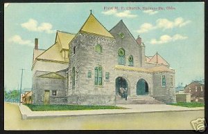 Old BARNESVILLE Ohio Postcard M E Church Belmont