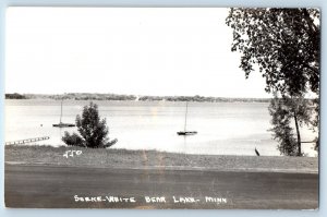 Bear Lake Minnesota MN Postcard RPPC Photo Scene White c1940's Unposted Vintage