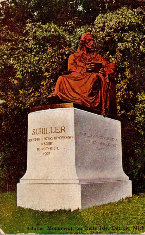 Michigan Detroit Belle Isle Schiller Monument 1916