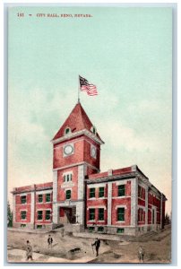 c1910 City Hall Reno Nevada NV Antique Unposted Edward Mitchell Postcard