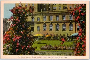 VINTAGE POSTCARD ROSE GARDENS AT THE NOVA SCOTIAN HOTEL HALIFAX CANADA c. 1920s