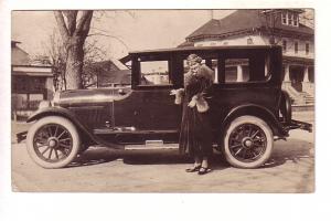 Real Photo, Mrs Ernest Shatwell with Car, Egg Harbor City, New Jersey