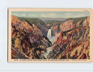 Postcard Grand Canyon From Artist Point, Yellowstone National Park, Arizona