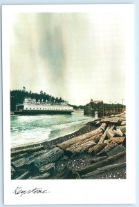 TAHLEQUAH, Whidbey Island WA~ Alex Young FERRY BOAT LANDING 1991~ 4x6 Postcard