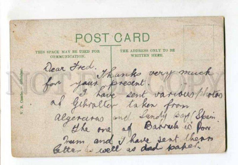 401509 GIBRALTAR Rock from Algeciras Vintage postcard