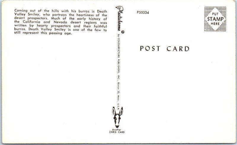 DEATH VALLEY, CA California   DEATH VALLEY SMILEY Prospector  c1950s  Postcard