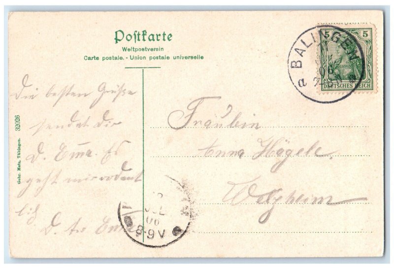 1906 Sanatorium Mit Liegehallen Balingen Baden-Württemberg Germany Postcard 