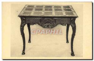 Old Postcard oak table with marble top Labor liegeois Royal Museums of & # 39...