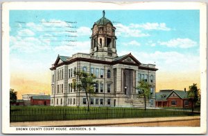 1926 Brown County Courthouse Aberdeen South Dakota SD Building Posted Postcard