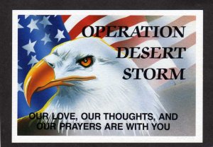 Operation Desert Storm War Middle East Iraq Military Postcard Eagle Flag